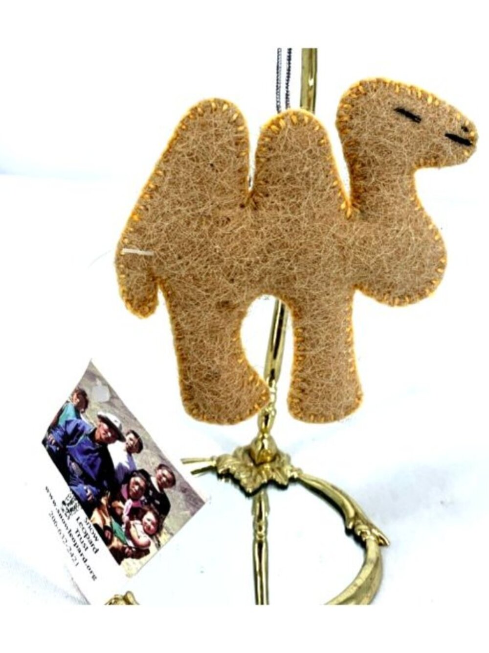 Felted Wool Animal Christmas Ornaments Camels Lot of 2 Hand Crafted 4" Tall